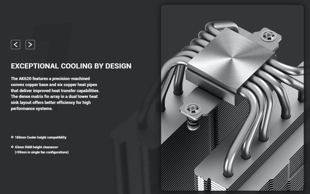 Deepcool AK620 High Performance Dual Tower CPU Cooler