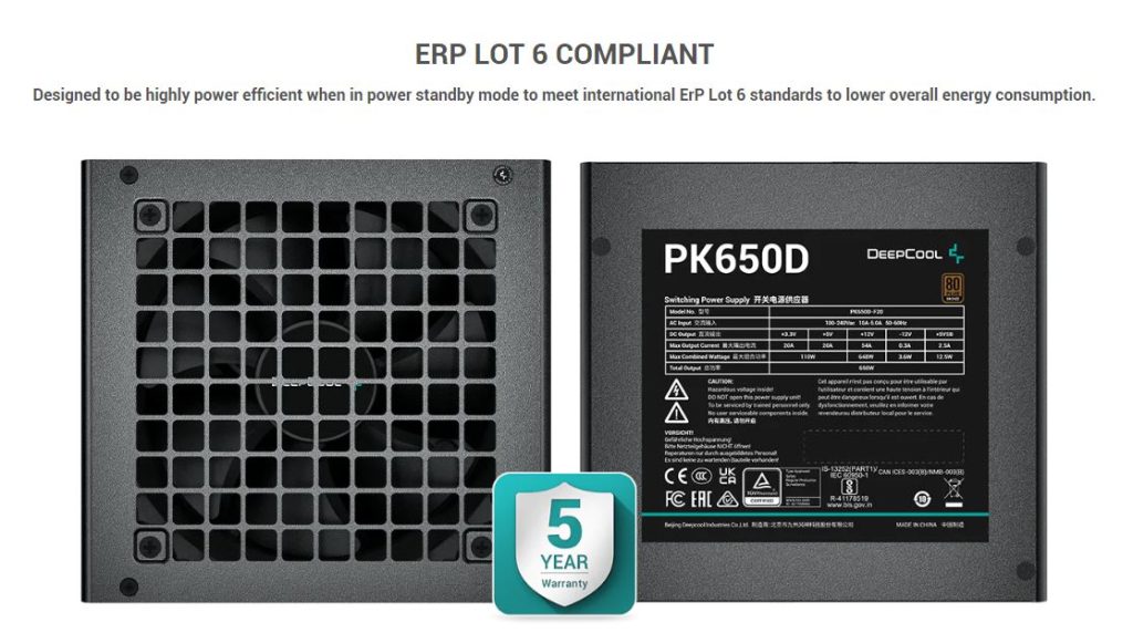 Deepcool PK650D 80 PLUS Bronze Power Supply
